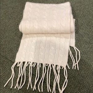 Pure Cashmere Cream Cable Knit Scarf